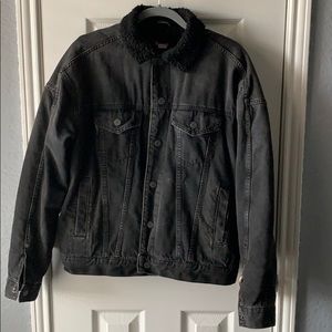 Black Sherpa Denim Jacket